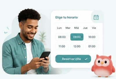 Paciente eligiendo un horario para reservar su cita